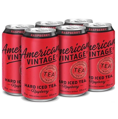 american vintage hard raspberry iced tea 355 ml - 6 cans Okotoks Liquor delivery