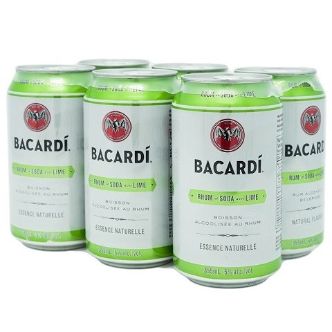 bacardi rum & soda with lime 355 ml - 6 cans Okotoks Liquor delivery