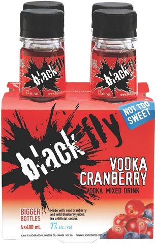 black fly vodka cranberry 400 ml - 4 bottles Okotoks Liquor delivery