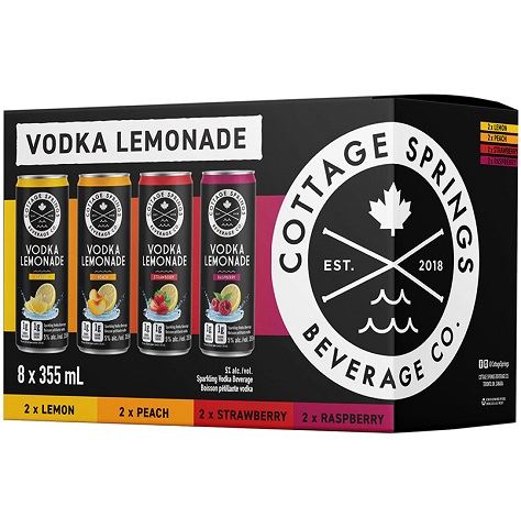 cottage spring vodka lemonade mixed pack 355 ml - 12 cans Okotoks Liquor delivery