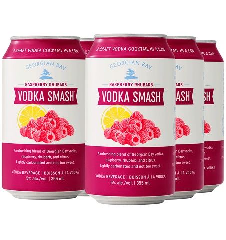 georgian bay raspberry rhubarb vodka smash 355 ml - 6 cans Okotoks Liquor delivery