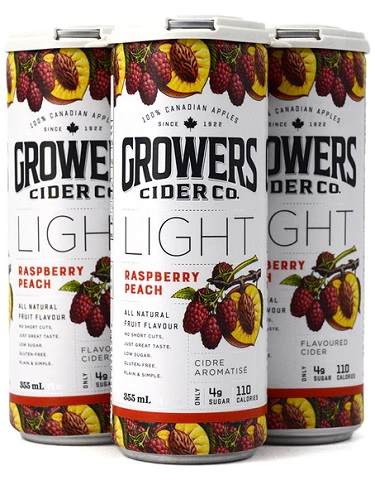 growers light raspberry peach 355 ml - 4 cans Okotoks Liquor delivery