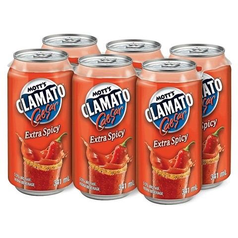 mott's clamato caesar extra spicy 341 ml - 6 cans Okotoks Liquor delivery